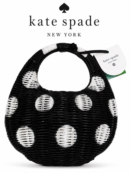 kate spade Handbags - kate spade Black & White Polka Dot Mini Woven Bag